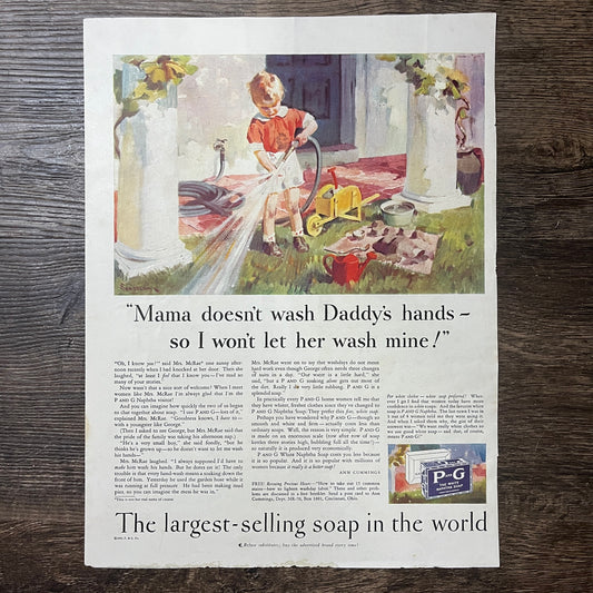 1930 Camay Soap Ad Hellen Chase P & G Soap Bar Vintage Magazine Ad 11x14 V9