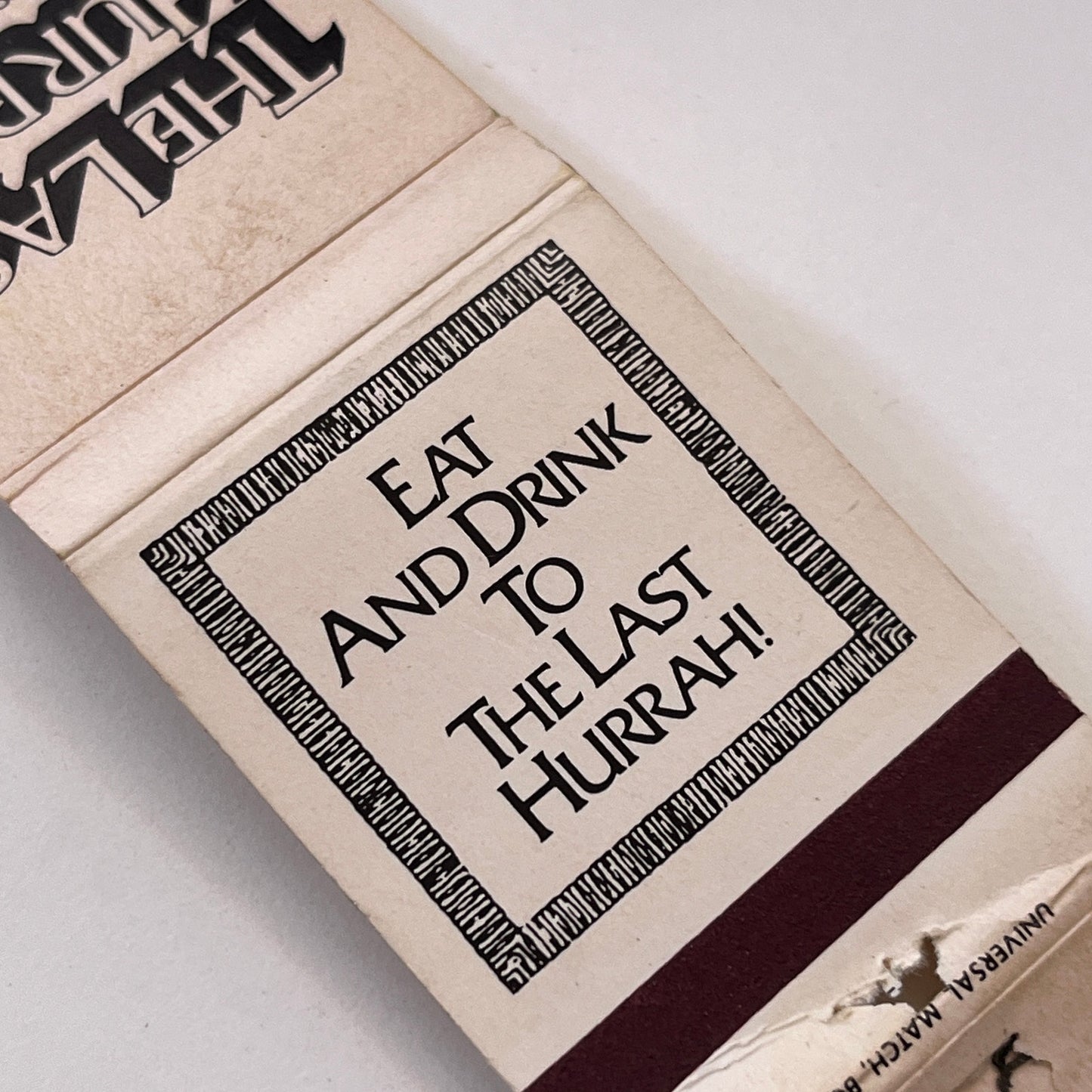 The Last Hurrah at Dunfey's Parker House Vintage Matchbook Cover TB6-MB1-11