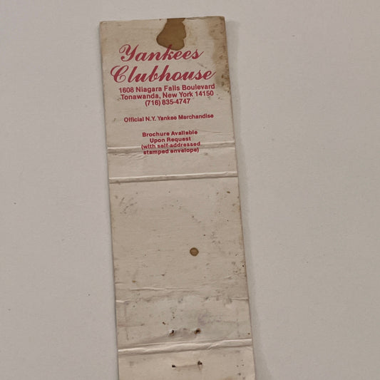 Yankees Clubhouse Tonawanda NY Vintage Matchbook Cover TB6-MB2-2