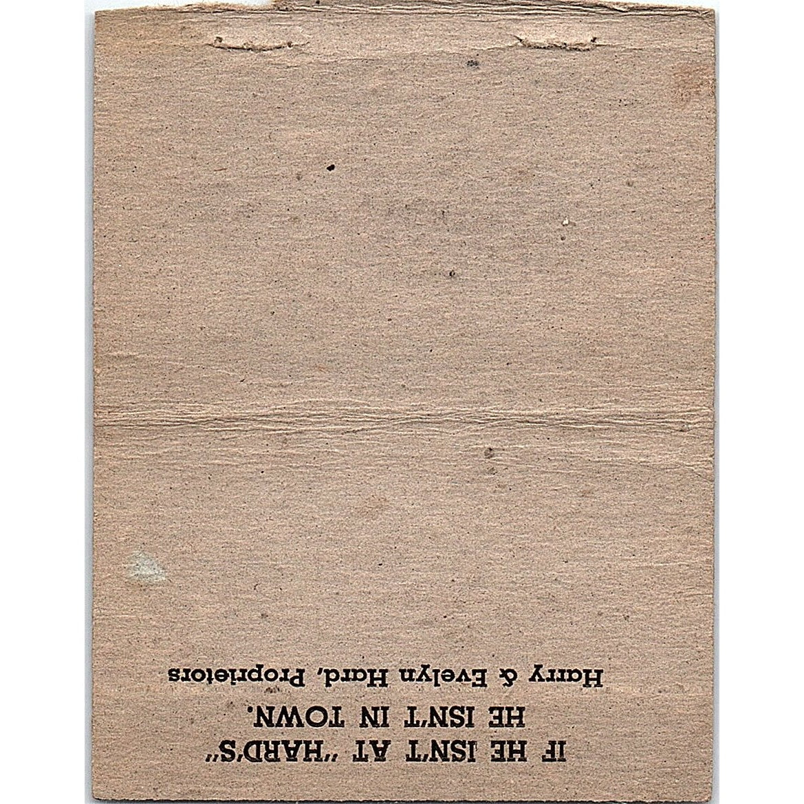 Hard's Cafe Bar Bowling Shell Lake WI Vintage Large Matchbook Cover TH2-Y2