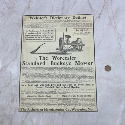 The Worcester Standard Buckeye Mower Richardson Mfg Co 1905 Magazine Ad FL6-11