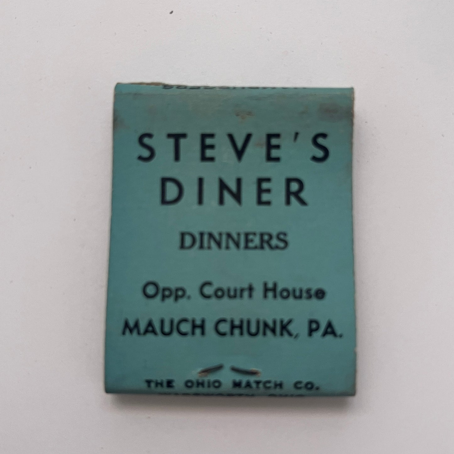 Steve's Diner Mauch Chunk PA Vintage Matchbook Cover TB8-MB-2