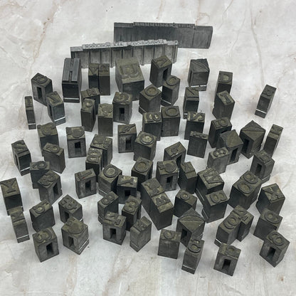 Huge Lot of Vintage Letterpress Printers Block Plates - Mostly Letters, Numbers TG8