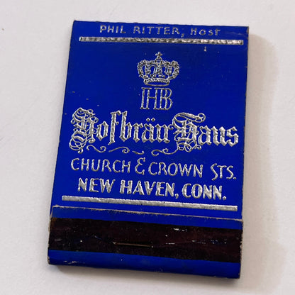Hofbrauhaus Church & Crown St New Haven CT Vintage Matchbook Cover TB8-MB3-5