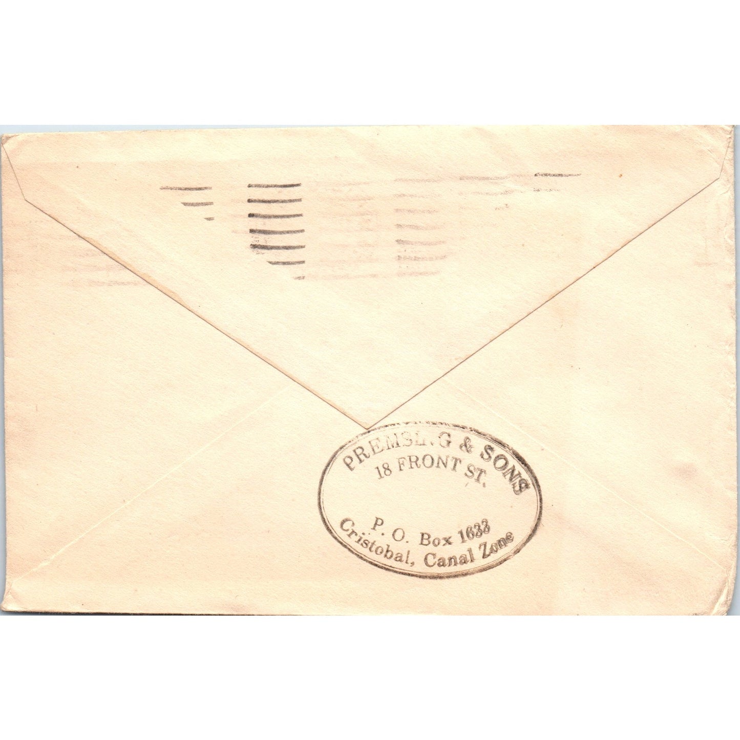 Cristobal Canal Zone to J.H. Brownback Trappe PA Postal Cover Envelope TG7-PC3
