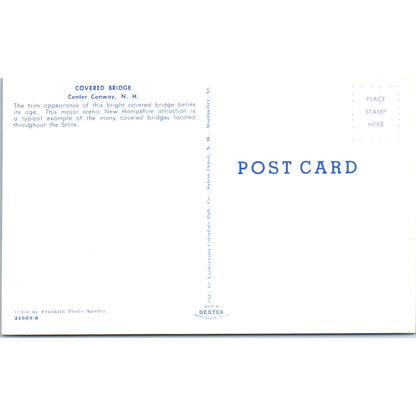 Covered Bridge Center Conway NH Vintage Covered Bridge Postcard PD1