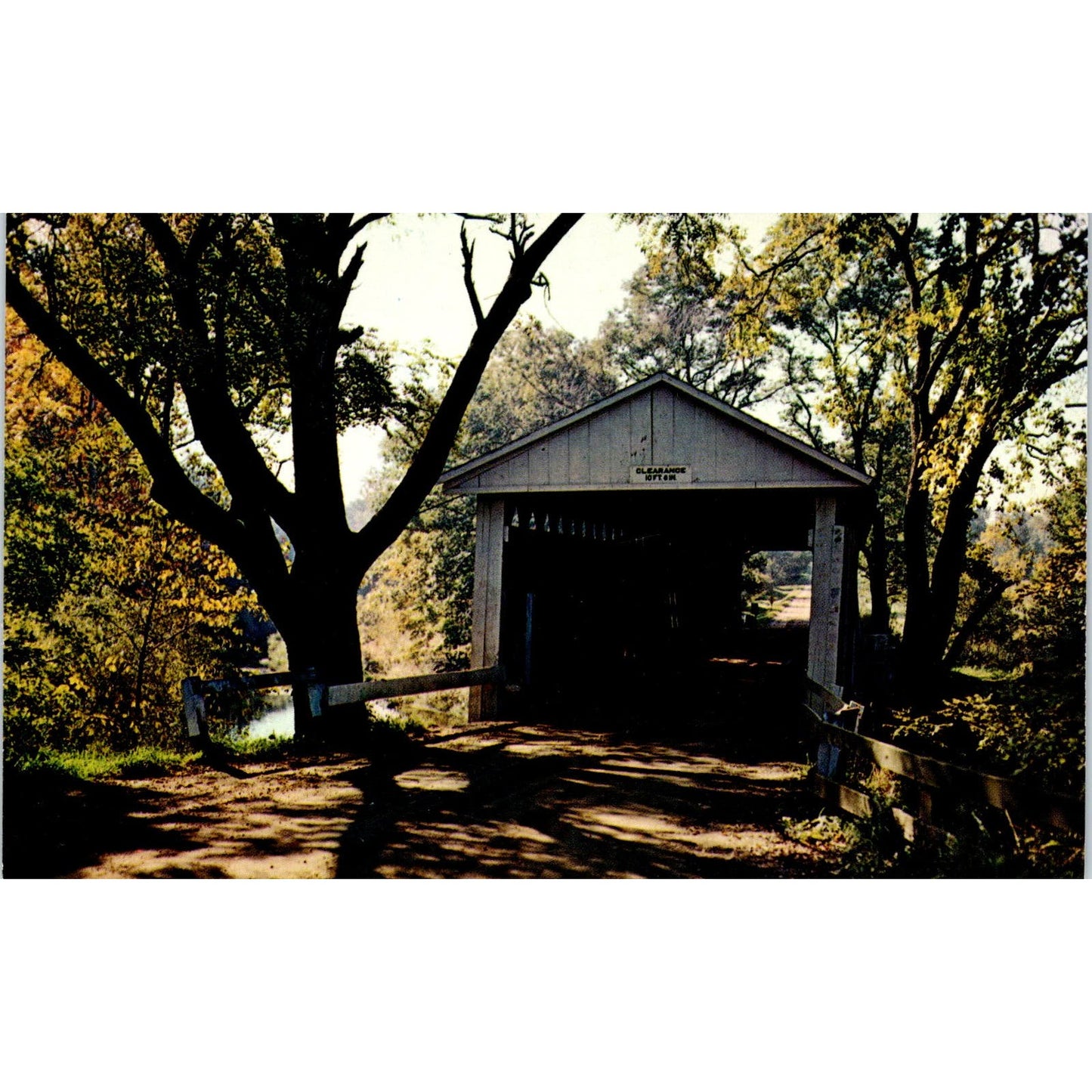 Austinburg Township Bridge Ashtabula Ohio Covered Bridge Postcard PB10