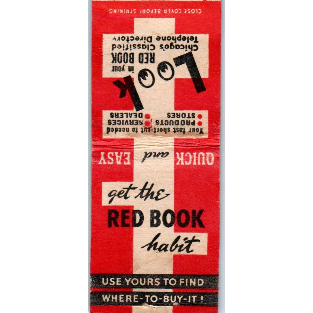 The Red Book Chicago Classified Telephone Directory Vintage Matchbook SD2-Y12