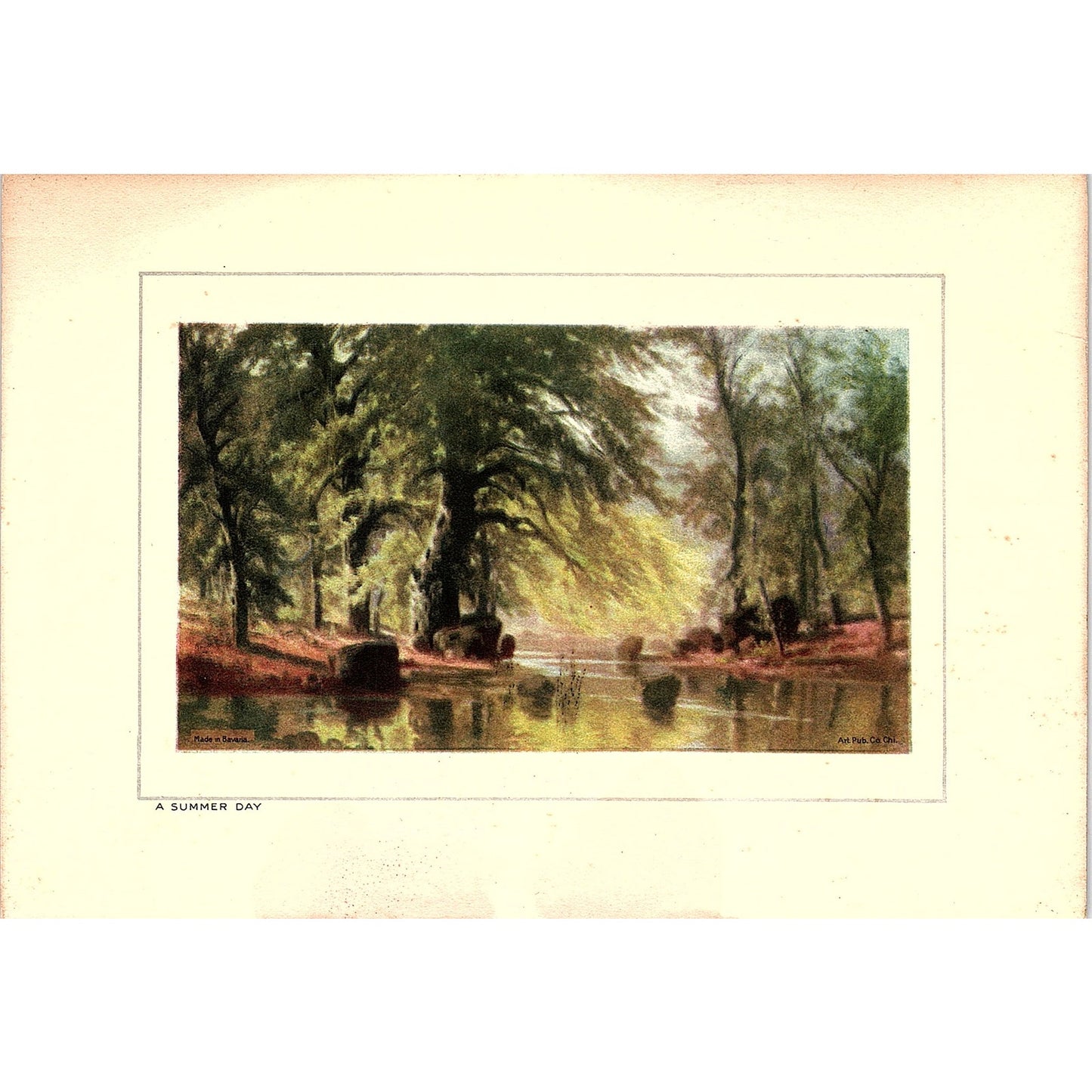 A Summer Day The Harbor Made In Bavaria For Art Pub Co Vintage Print 5x7" V17