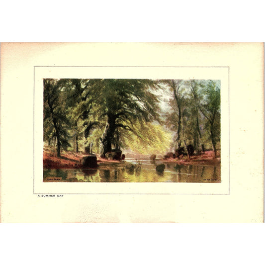 A Summer Day The Harbor Made In Bavaria For Art Pub Co Vintage Print 5x7" V17