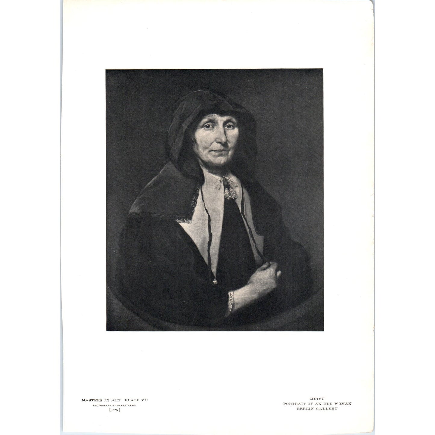 Portrait of an Old Woman - Metsu c1905 Art Print D14