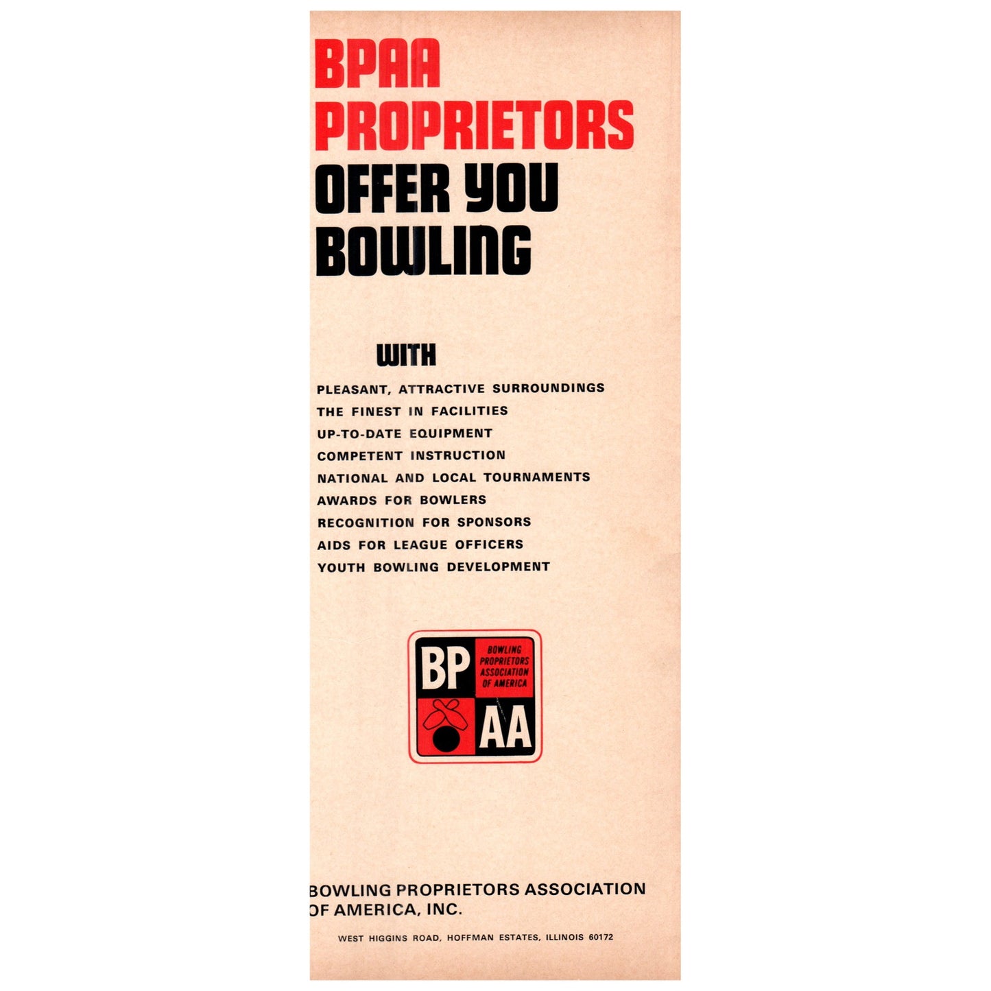 Bowling Proprietors Association BPAA Hoffman Estates IL 1969 Bowling Ad AF6-1