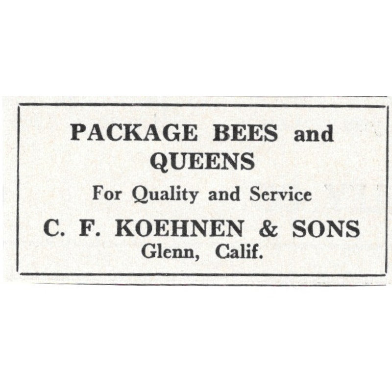 Package Bees & Queens C.F. Koehnen & Sons Glenn CA 1961 Magazine Ad AB6-S13