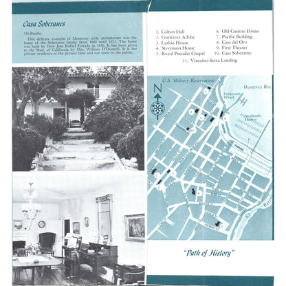 1967 Monterey State Historical Monument California Travel Brochure & Map TH9-CB