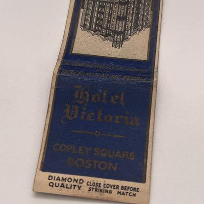 Hotel Victoria Copley Square Boston Vintage Matchbook Cover TB8-MB2-3