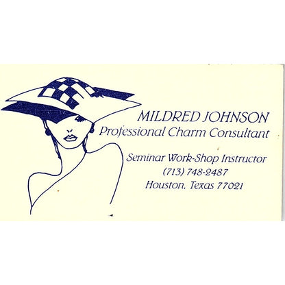 Mildred Johnson Professional Charm Consultant Houston TX Business Card SB4-B2