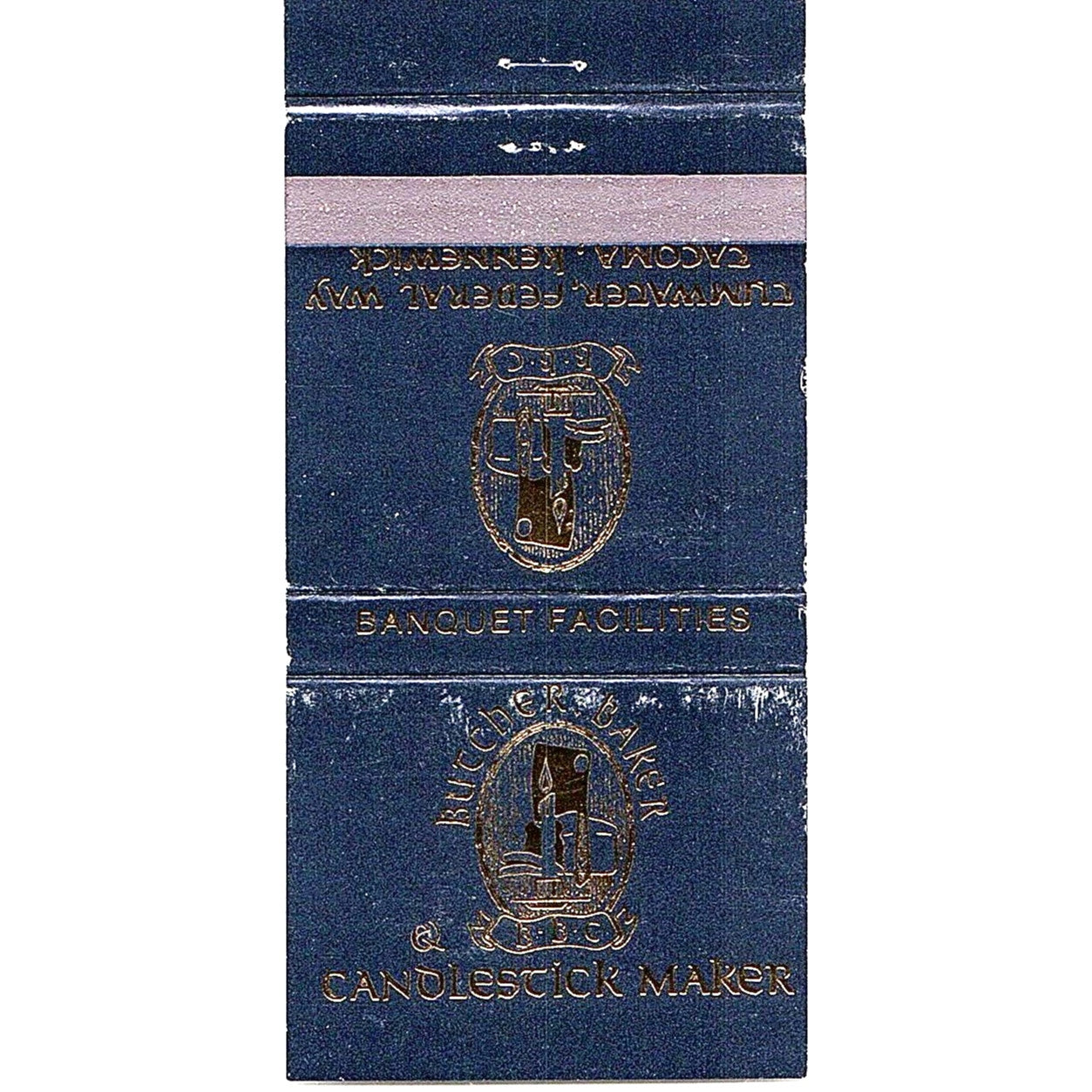 Butcher Baker & Candlestick Maker Tacoma Kennewick Vintage Matchbook TB6-MB2-7