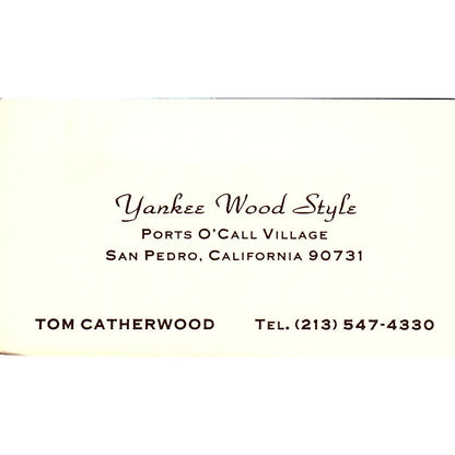 Yankee Wood Style Tom Catherwood San Pedro CA Vintage Business Card SF3-B4