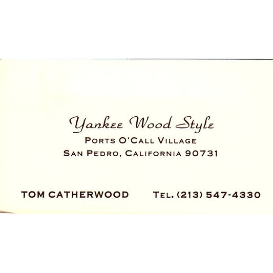 Yankee Wood Style Tom Catherwood San Pedro CA Vintage Business Card SF3-B4