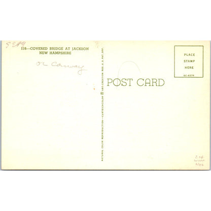 Jackson New Hampshire Covered Bridge Postcard PB13