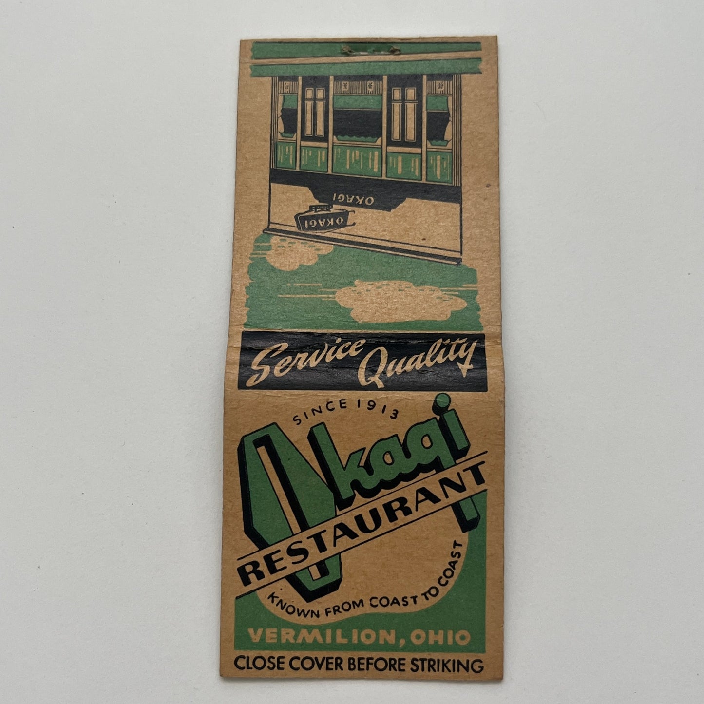 Okagi Restaurant Vermilion Ohio Vintage Matchbook Cover MM3-4