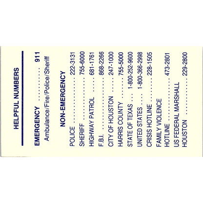 Constable Victor Trevino Precinct No 6 Houston Vintage Business Card SC9-B1