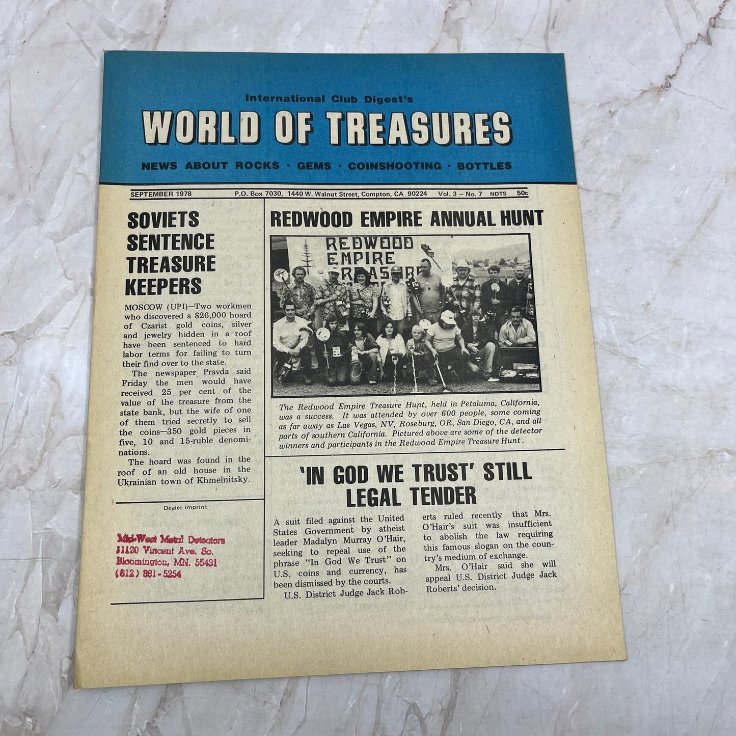 1978 Sep - International Club Digest World of Treasures Magazine Newsletter M16