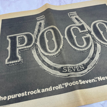 Poso Seven The Purest Rock and Roll Epic Records 11x14.5" 1974 Ad V14-2