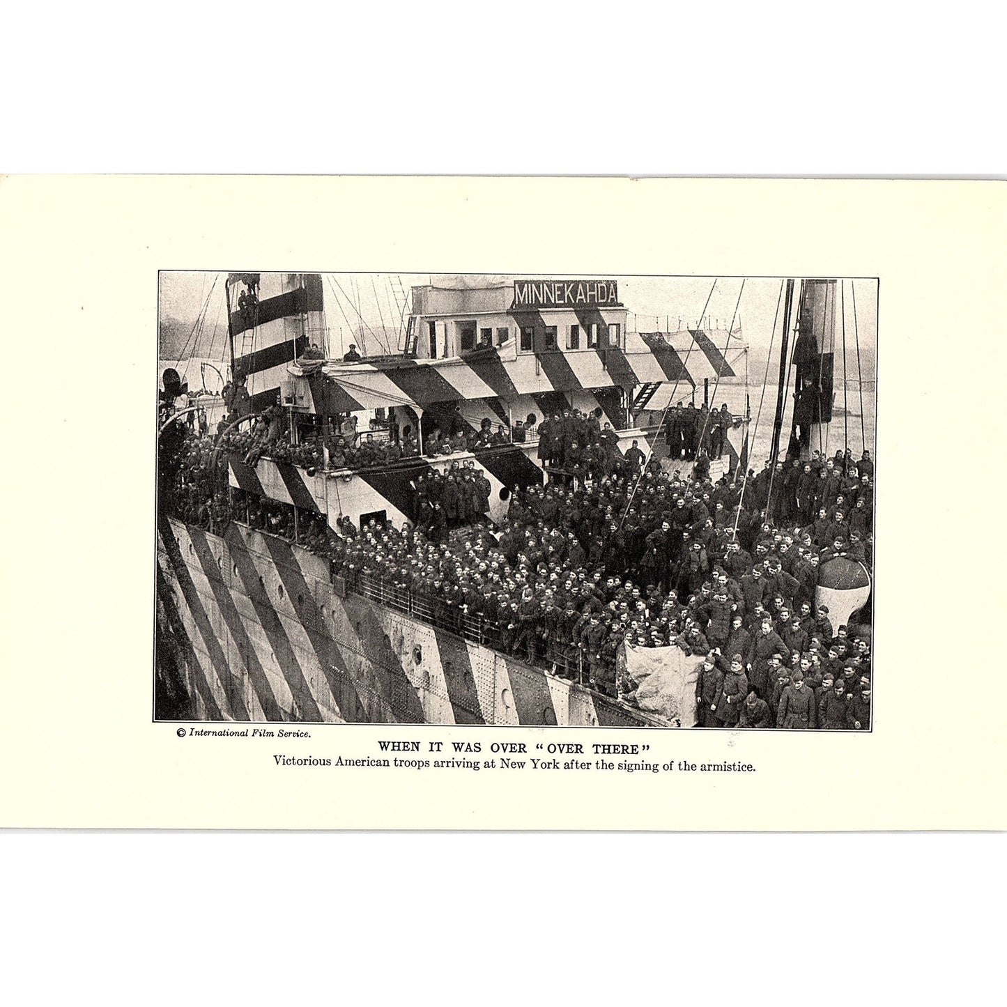 American Troops Arriving in New York, Woodrow Wilson 1919 WWI Print AG1-2