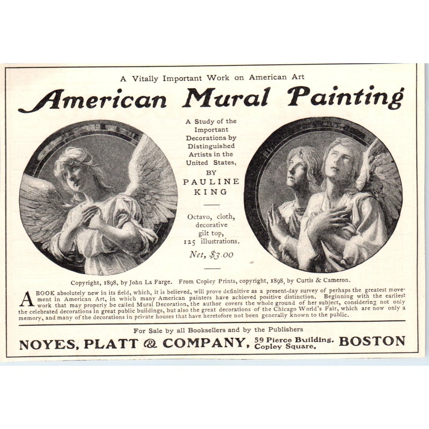 American Mural Painting Noyes, Platt & Co Boston c1905 Victorian Ad AE9-MA3