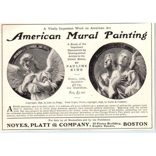 American Mural Painting Noyes, Platt & Co Boston c1905 Victorian Ad AE9-MA3
