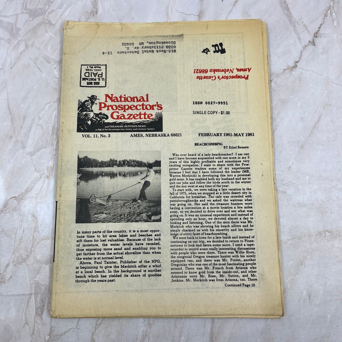1981 May - The National Prospector's Gazette Newspaper - Treasure Hunting M11