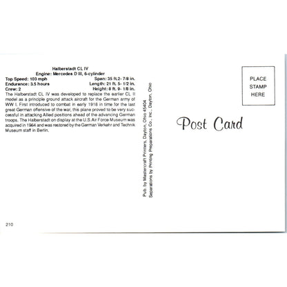 Halberstadt CL IV Vintage Postcard TG8-PC