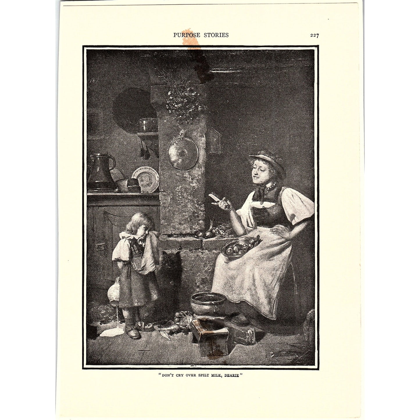 Don't Cry Over Spilt Milk Dearie Vintage Art Print 6x9 V12
