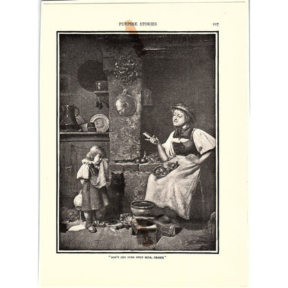 Don't Cry Over Spilt Milk Dearie Vintage Art Print 6x9 V12
