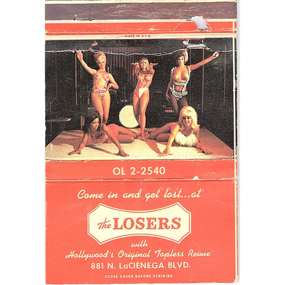 The Losers 881 N. La Cienega Blvd Los Angeles Vintage Matchbook TB6-MB2-13