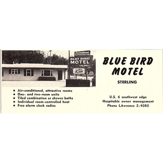 Bluebird Motel, Elite Motel Sterling CO 1958 Ad AG1-M1