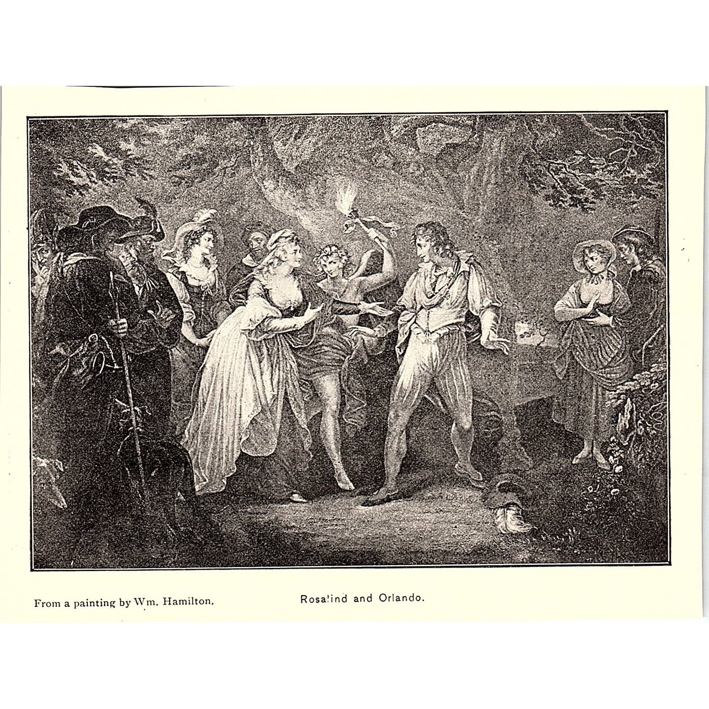 Rosalind and Orlando Painting by William Hamilton 1892 Art Print AG2-9