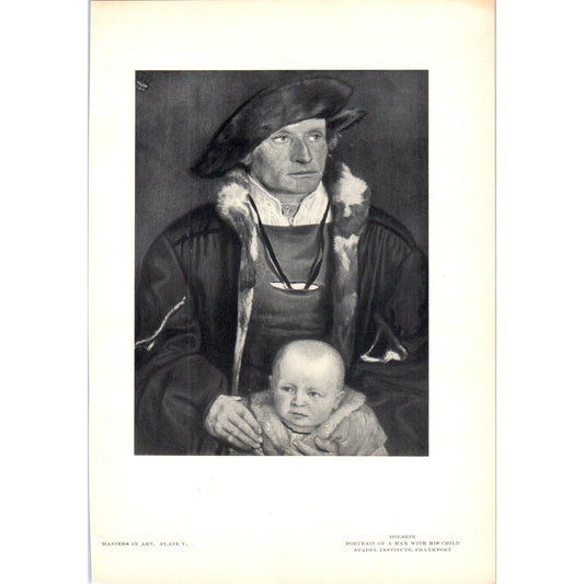 Portrait of a Man With His Child - Holbein 1900 Victorian Art Print AB8-MA8