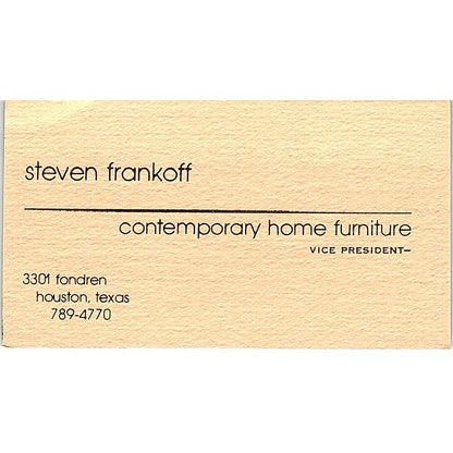Steven Frankoff Contemporary Home Furniture Houston Texas Business Card SF3-B4