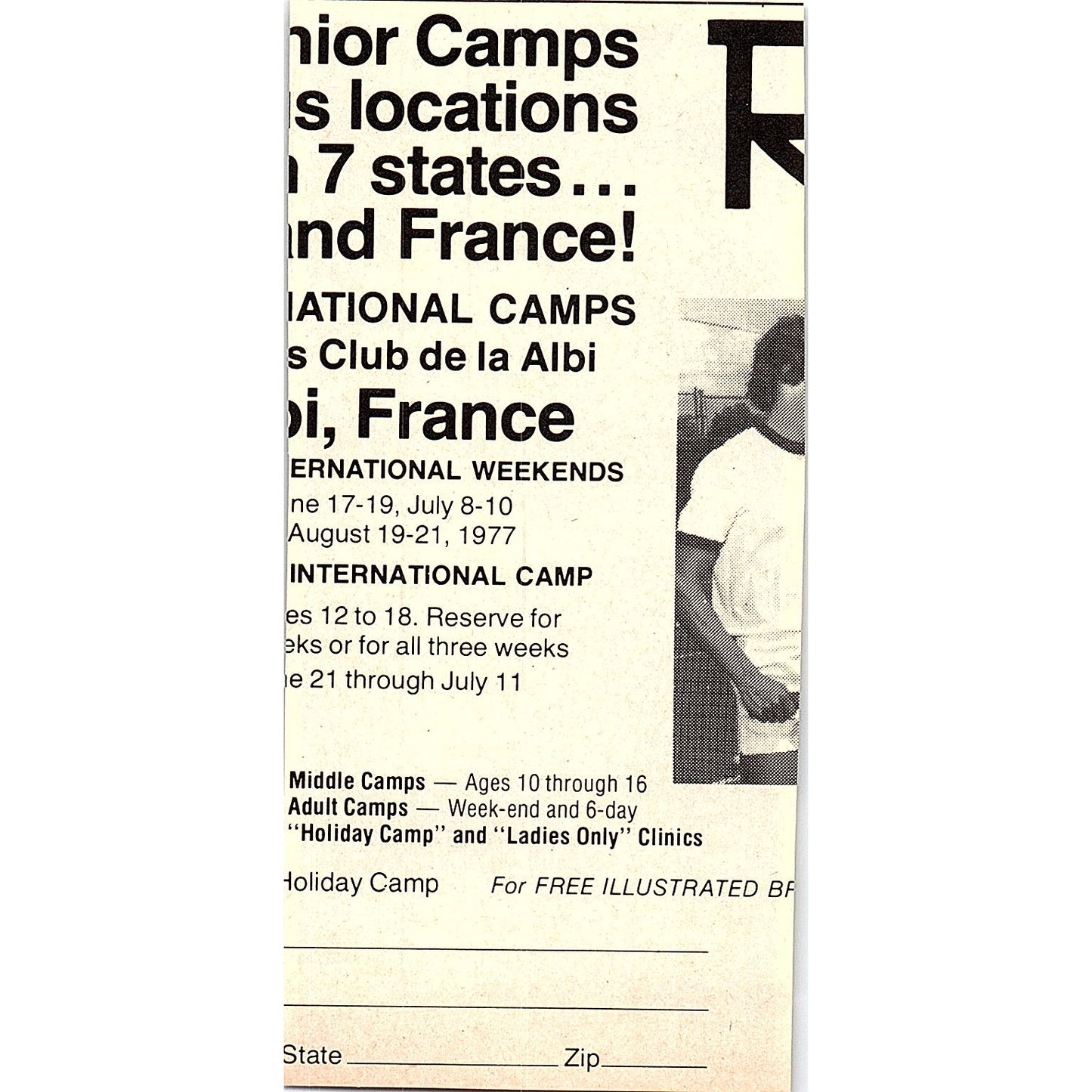 Harry Hopman's International Tennis Camp Bardmoor Country Club FL 1977 Ad AF3-Q2