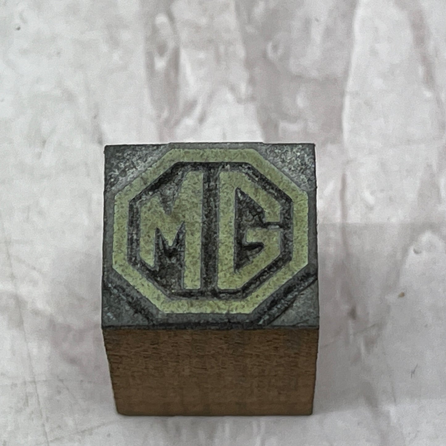 MG Motor Company Logo Vintage Letterpress Printers Block Plate SF5-S