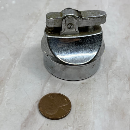 Vintage Round Silver Tone Table Lighter Insert Measurements in Pics TL1