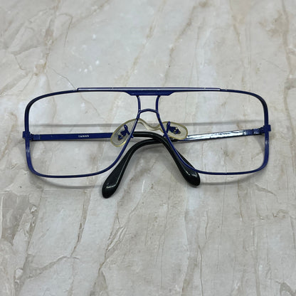 Vintage Aviator Blue Metal Wraparound Sunglasses Eyeglasses Frames TD5G1-10