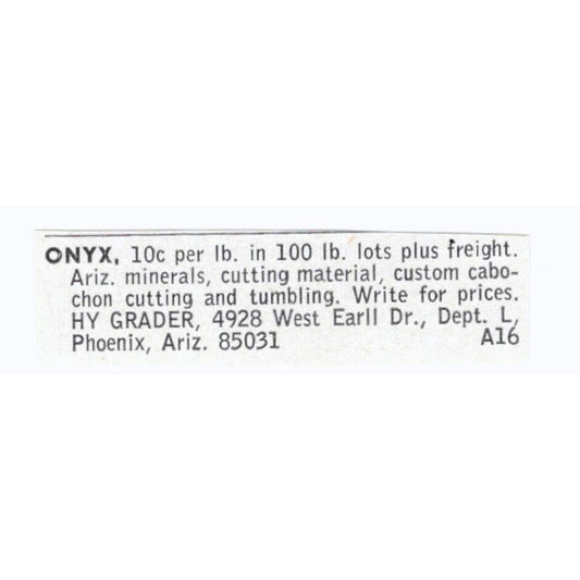 Hy Grader Onyx Phoenix Arizona 1964 Magazine Ad AK6-S8