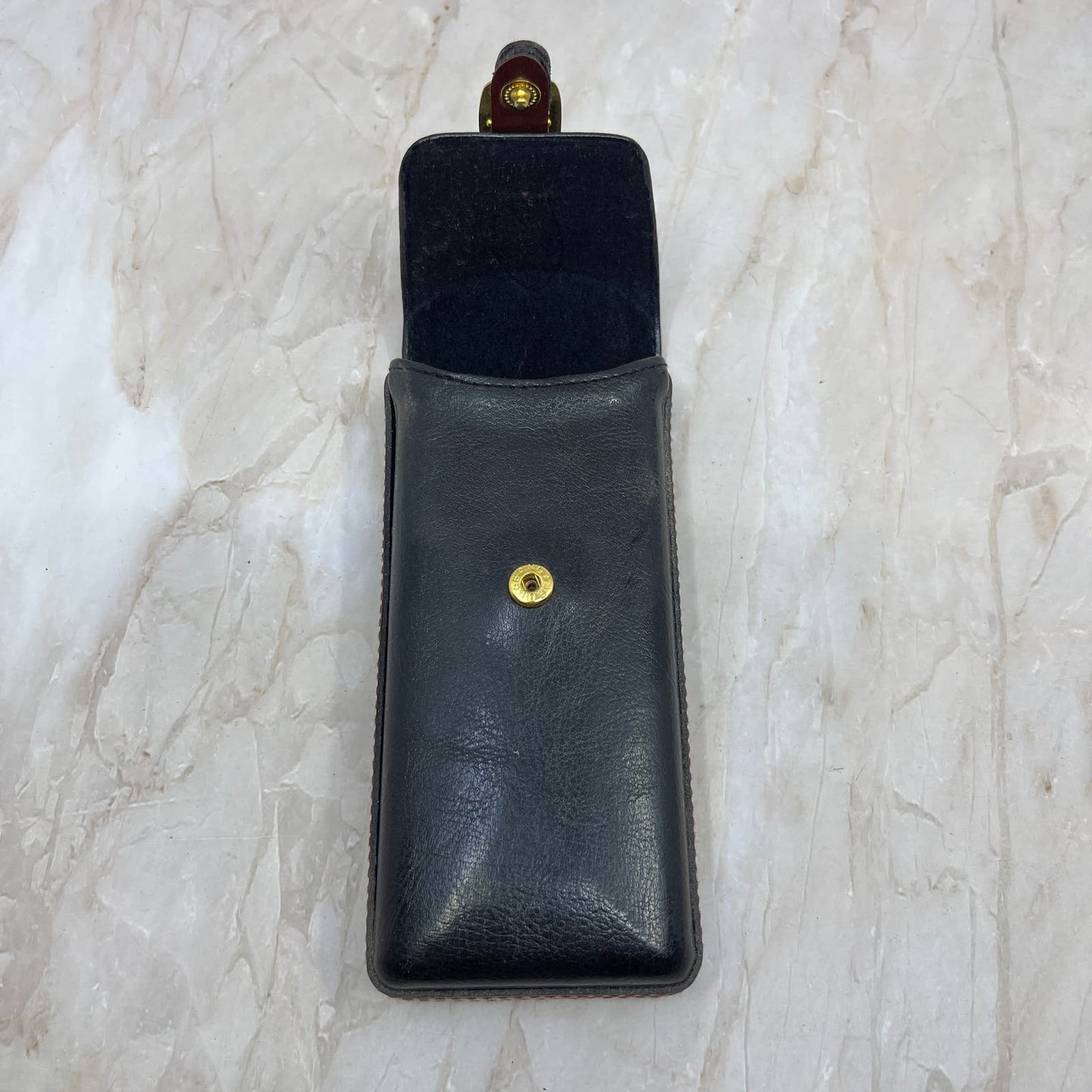 Brown and Black Leather Eyeglasses Glasses Case TE9