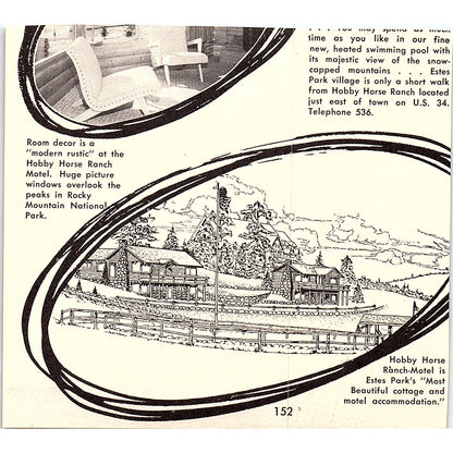 Rams Horn Cottages Estes Park CO 1958 Ad AG1-H4