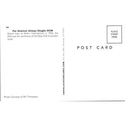 Pan American Airways Douglas DC6B Vintage Postcard PC18
