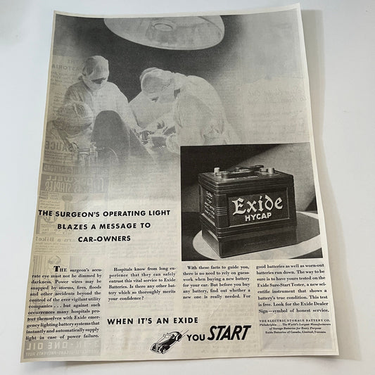 The Electric Storage Battery Co. Philadelphia PA 1937 Ad SV1-6