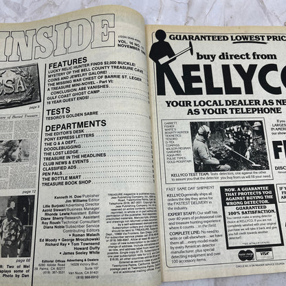 1985 Nov - Treasure Magazine - Treasure Hunting Metal Detecting Gold Coins M10